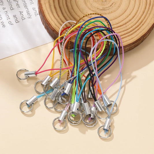 20/50pcs Polyester Lanyard Cord - Double Jump Ring Rope for Keychains, Phone Straps, DIY Crafts & Jewelry Making