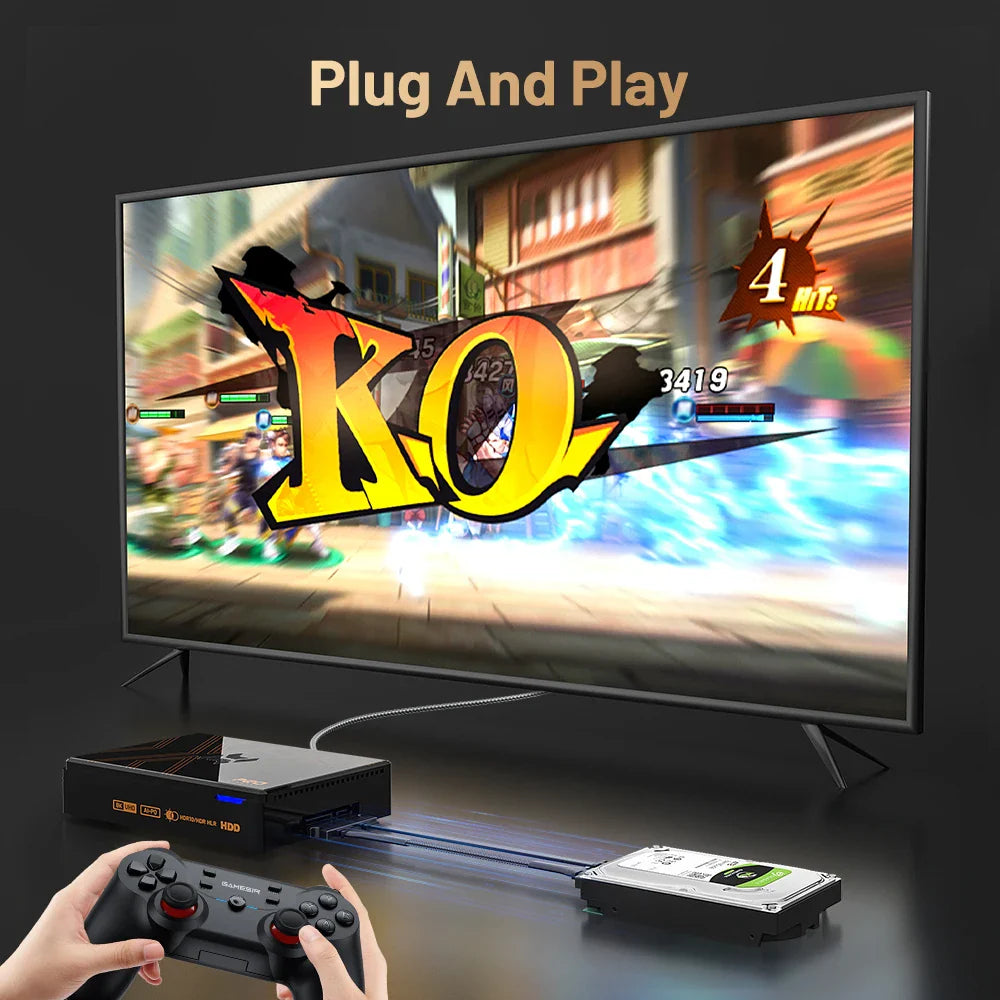 Kinhank Super Console X5 Pro – Retro Game Console with 16,000 Games for PS2/PS1/SS/DC/N64, 4TB HDD, Plug & Play Game Player