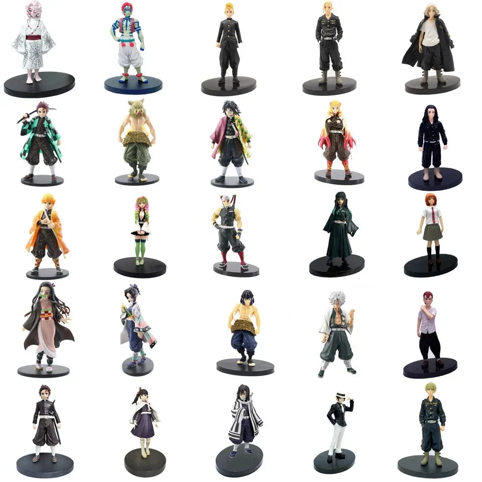 Anime Demon Slayer Kimetsu No Yaiba Action Figures – Tanjirou, Nezuko, Zenitsu & Inosuke PVC Model Toys