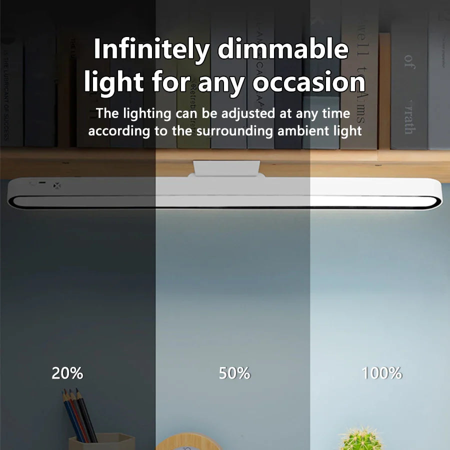 Remote Magnetic Desk Lamp – USB Rechargeable LED Table Light with Stepless Dimming for Reading & Study