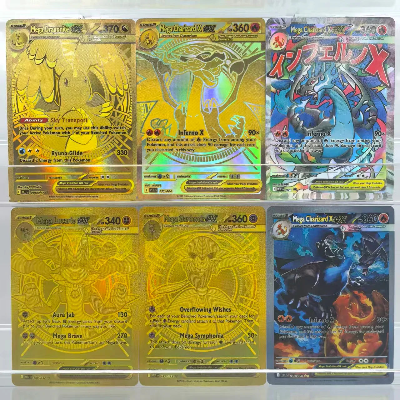 2025 Pokémon English Collection Cards Set – MEGA Dragonite, Charizard, Lucario & Gardevoir EX Anime Trading Cards Gift Toys