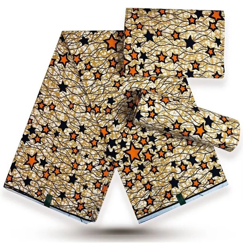 African Wax Print Fabric - 100% Cotton Nigerian Ankara Batik Material for Women’s Dresses