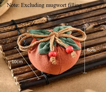 Persimmon Incense Bag - Hanging Car Rearview Mirror Blessing Pouch for Good Fortune and Decor