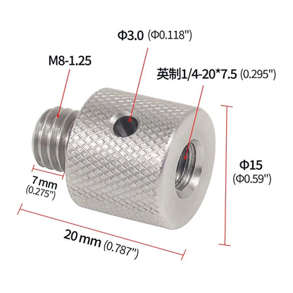 Reinforced Camera Screw Adapter - 1/4 to 3/8 Inch Male Female Thread Converter for Tripod Monopod Ball Head Light Bike Mount