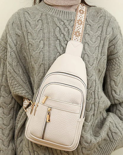 2024 New Women's PU Leather Chest Bag – Fashion Crossbody Shoulder Bag, High-Quality Casual Sac à Main