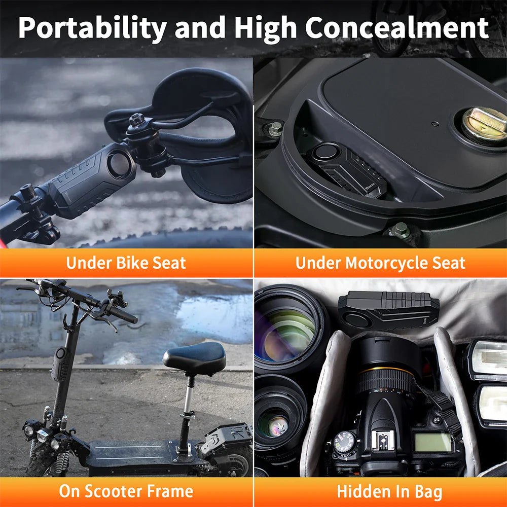 Wsdcam Vibration Bicycle Alarm – USB Rechargeable Anti-Theft Motorcycle Bike Alarm 113 dB Waterproof with Remote Control
