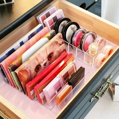 Eyeshadow Palette Organizer - Makeup Storage Tray with Cosmetic Compartments for Beauty Tools