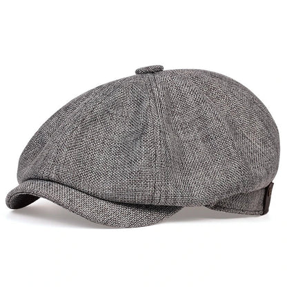 Retro Men’s Newsboy Cap — British Octagonal Herringbone Flat Painter Hat Autumn Winter Hip Hop Beret