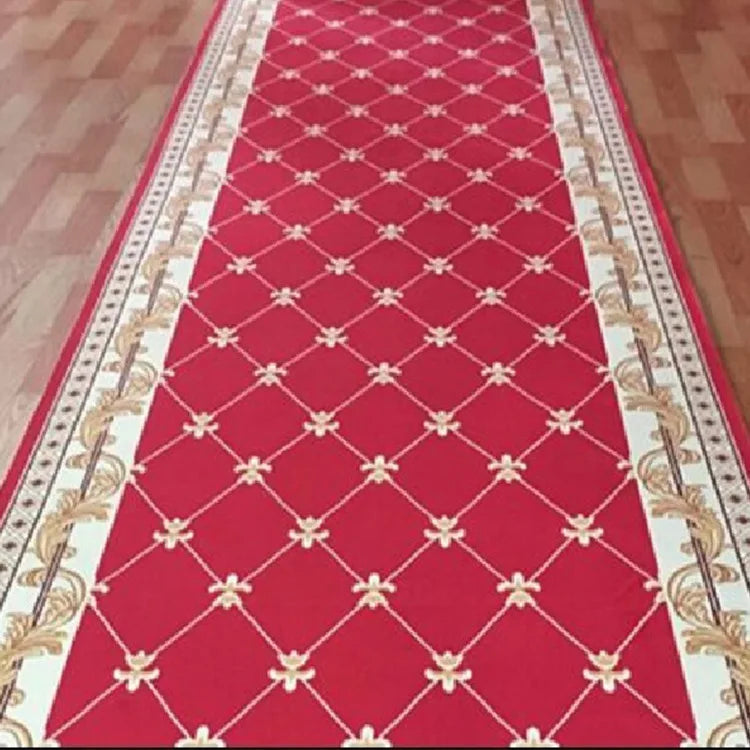 Luxury Classical Corridor Rug — Crystal Velvet Soundproof Washable Carpet for Villa & Hotel Hallway