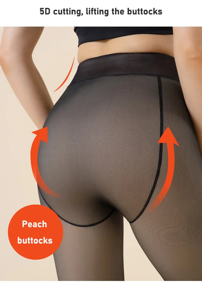Women’s Thicken Thermal Fleece Leggings – High Waist Winter Tights, Slim Elastic Pantyhose