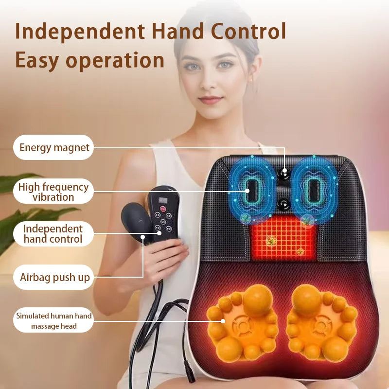 Manufacturer Direct Electric Shiatsu Neck & Head Massager Pillow with Heating and Vibration – Cervical Traction Car Back Massager