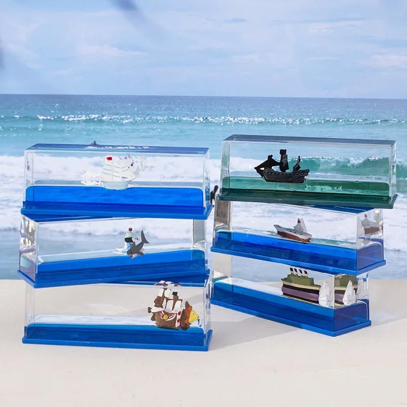 Going Merry Floating Ship Figure - Liquid Drift Boat Decor Inspired by Thousand Sunny for Home Display & Gifts