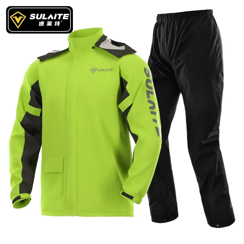 SULAITE Motorcycle Rain Suit - Waterproof Outdoor Rainwear Jacket Pants Shoes Cover for Cycling Fishing Climbing Riding