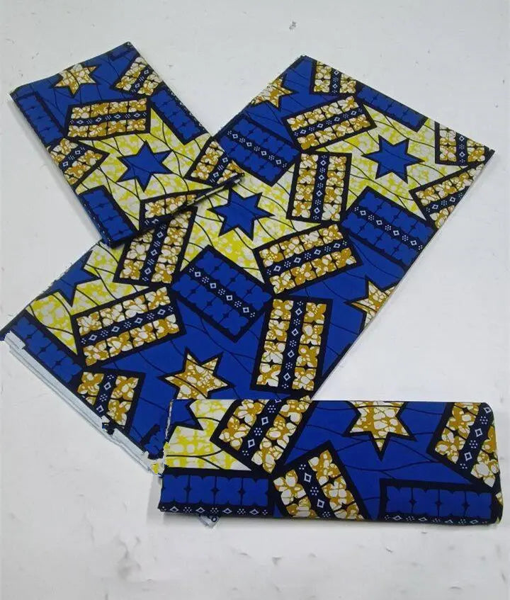 100% Cotton Ankara Fabric - High Quality African Print Batik Real Wax Pagne 6 Yards for Stylish Sewing