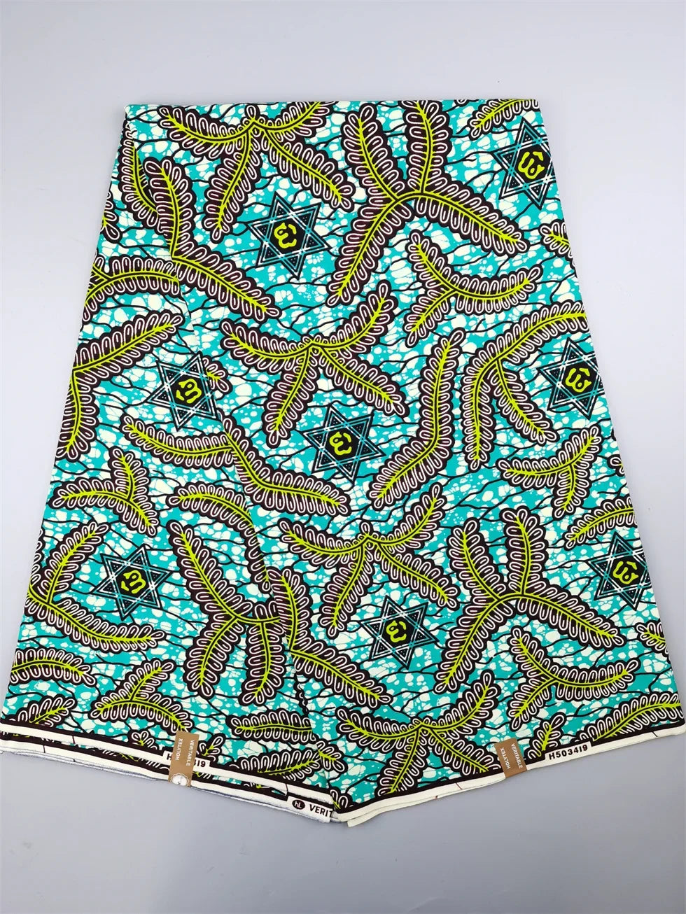 Guaranteed Original African Wax Fabric - 100% Cotton Real Ankara Print 6 Yards for Wedding Dresses & Sewing
