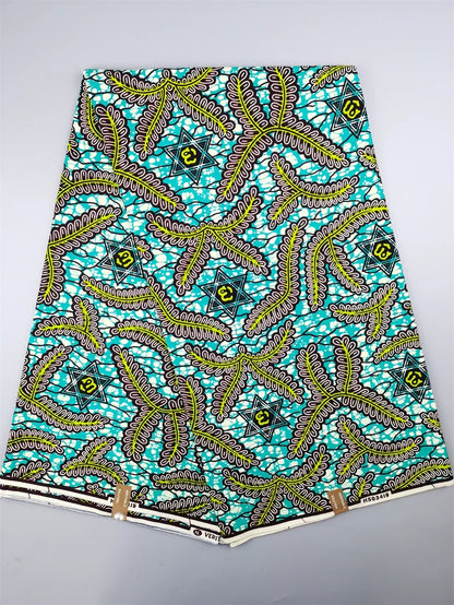 Guaranteed Original African Wax Fabric - 100% Cotton Real Ankara Print 6 Yards for Wedding Dresses & Sewing