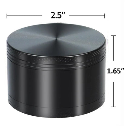 2.5" (63mm) 4-Layer Metal Herb Grinder — Zinc Alloy Tobacco & Spice Crusher for Smoking Accessories