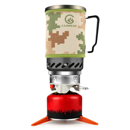 1.4L Backpacking Stove – Portable Propane Camp Burner with Red Tripod for Camping Cooking Gear