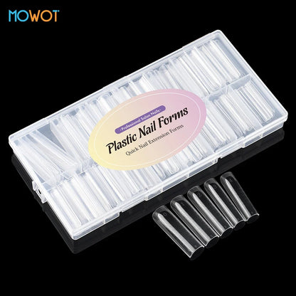 Square Nail Extension Forms - MOWOT Dual Nail Tips Quick Building Gel Molds for Acrylic Full Cover Nails