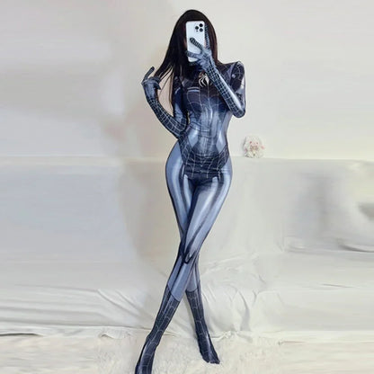 Spider-Man Women’s Cosplay Costume – Superhero Bodysuit, Avengers Venom Spandex Suit with Corset for Girls