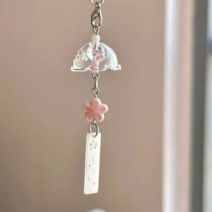 Transparent Wind Chime Keychain – Cute Kawaii Pendant for Mobile, Bag, and Home Decoration