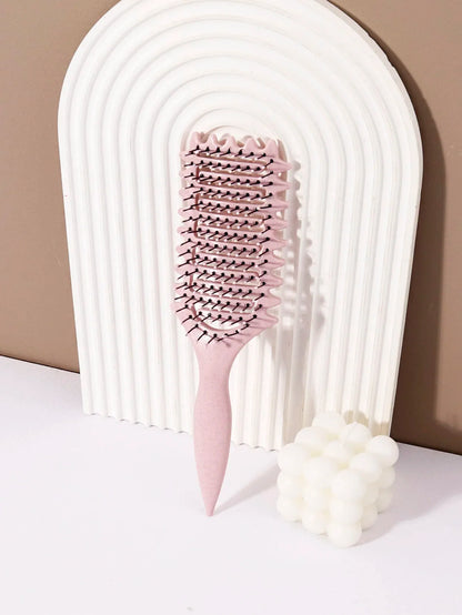 Curling Styling Brush - Hollow Massage Comb with Nylon Bristles for Hair Wigs & Styling