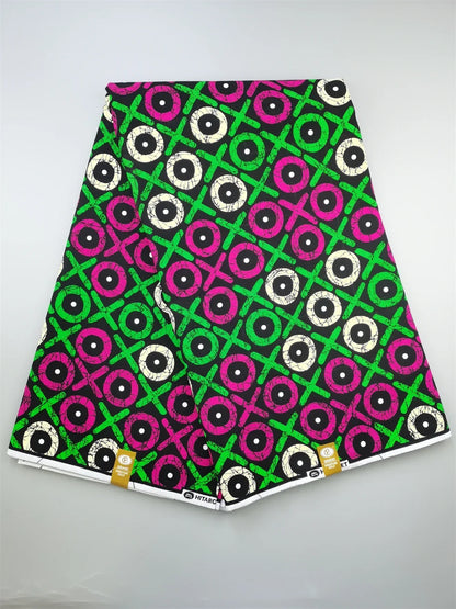 African Real Wax Ankara Fabric - 100% Cotton 6 Yards Nigerian Print Party Dress Sewing Material