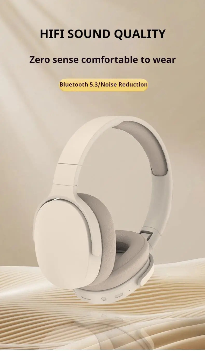 #P2961 Wireless Bluetooth 5.3 Headphones – Over-Ear HiFi Stereo Sports Earphones with TF/AUX Music Player & HD Mic
