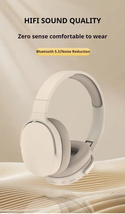 #P2961 Wireless Bluetooth 5.3 Headphones – Over-Ear HiFi Stereo Sports Earphones with TF/AUX Music Player & HD Mic