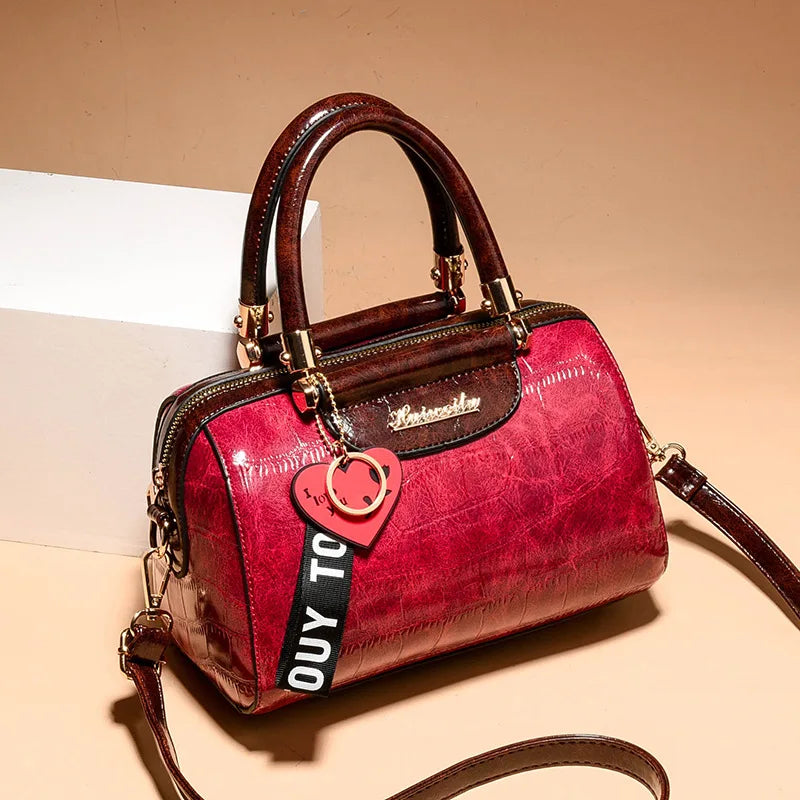 Luxury Women’s PU Leather Handbag – Classic Crocodile Tote & Shoulder Messenger Bag