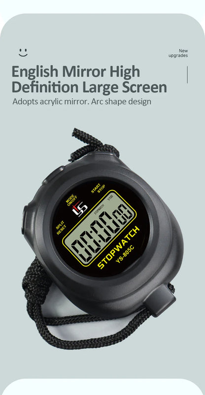Professional Digital Pocket Stopwatch – Handheld Chronometer Timer with 0.01s Precision for Outdoor Sports & Training