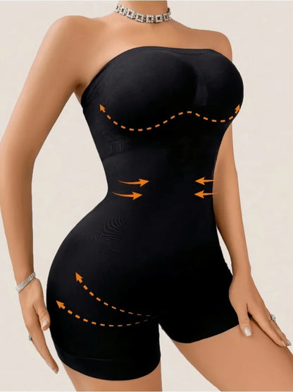 Women's Seamless Tummy Control Shapewear Bodysuit - Full Body Slimming Compression with Shorts
