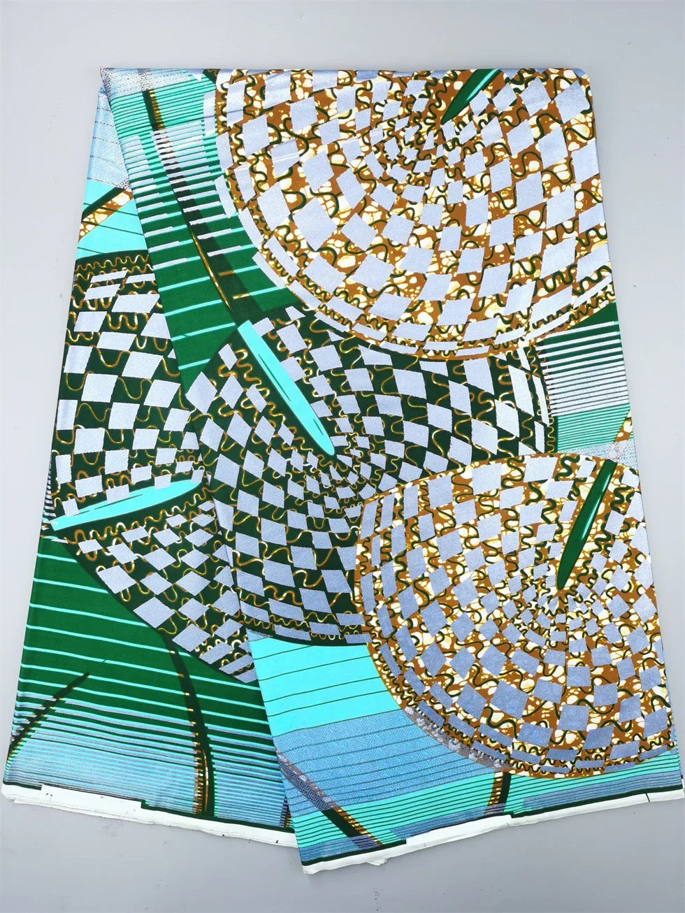Grand African Wax Glitter Glam Fabric - 100% Cotton Ankara Batik Gold Print Pagne for Party Dresses & Sewing