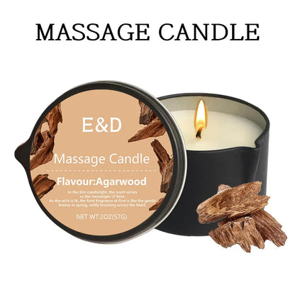 Massage Oil Candle – Aromatherapy Stress Relief Scented Candle for Skin Moisturizing & Spa Relaxation Luxury Home Wellness Candle
