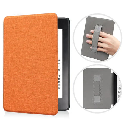 6" Kindle 11th Generation 2024 Case | PU Leather Ebook Cover with Hand Strap & Auto Wake Sleep