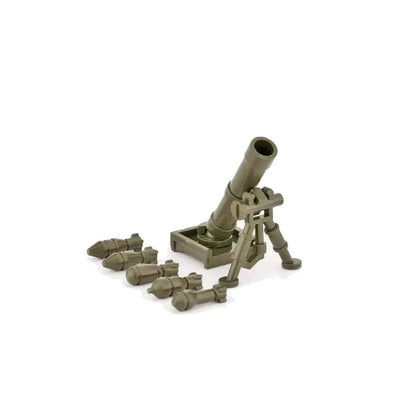 Military Building Blocks Soldier Set - Tactical Weapons Figures with Gatling Gun, Rifle, Mortar & Accessories Toy Kit