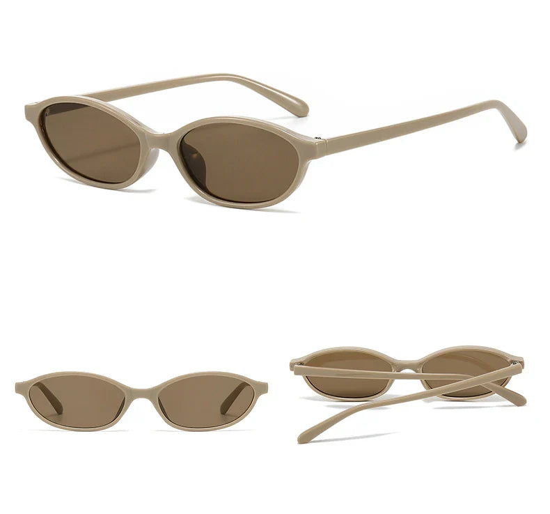 Sexy Small Oval Women's Sunglasses 2024 – New Fashion Black & Brown Summer Shades, Trendy Unique Eyewear for Men & Women