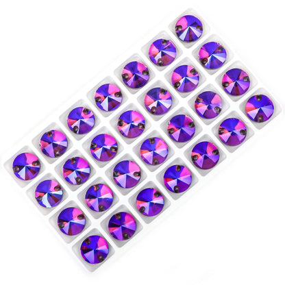 Crystal Rhinestone Flatback Beads - AB Round Shell Gems for DIY Crafts, Clothing & Wedding Decoration