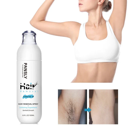 100ML Hair Removal Spray - Painless Hair Reduction Treatment for Smooth Skin and Hair Growth Inhibition