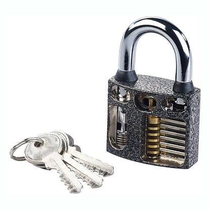 Transparent Locksmith Practice Lock - Visible Cutaway Mini Padlock Training Tool for Lock Picking Skills and Hardware Practice
