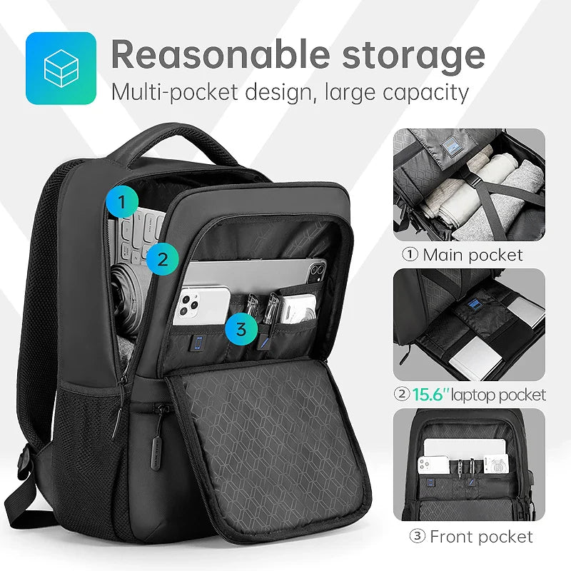 MARK RYDEN Multi-Layer Men's Backpack — Water-Repellent Laptop Bag Fits 15.6" for Students