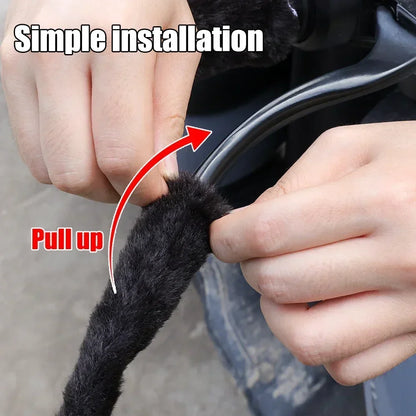 Winter Plush Handlebar Covers - Warm Non-Slip Windproof Grip Gloves for Electric Scooter, Motorcycle & Tricycle