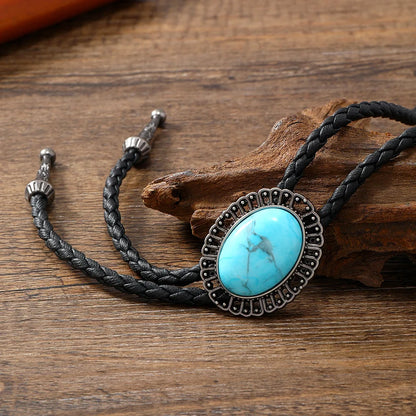 Golden Bolo Tie for Men – Adjustable Cowboy Garment Accessory with Bull Head Pendant, Western Style Necklace