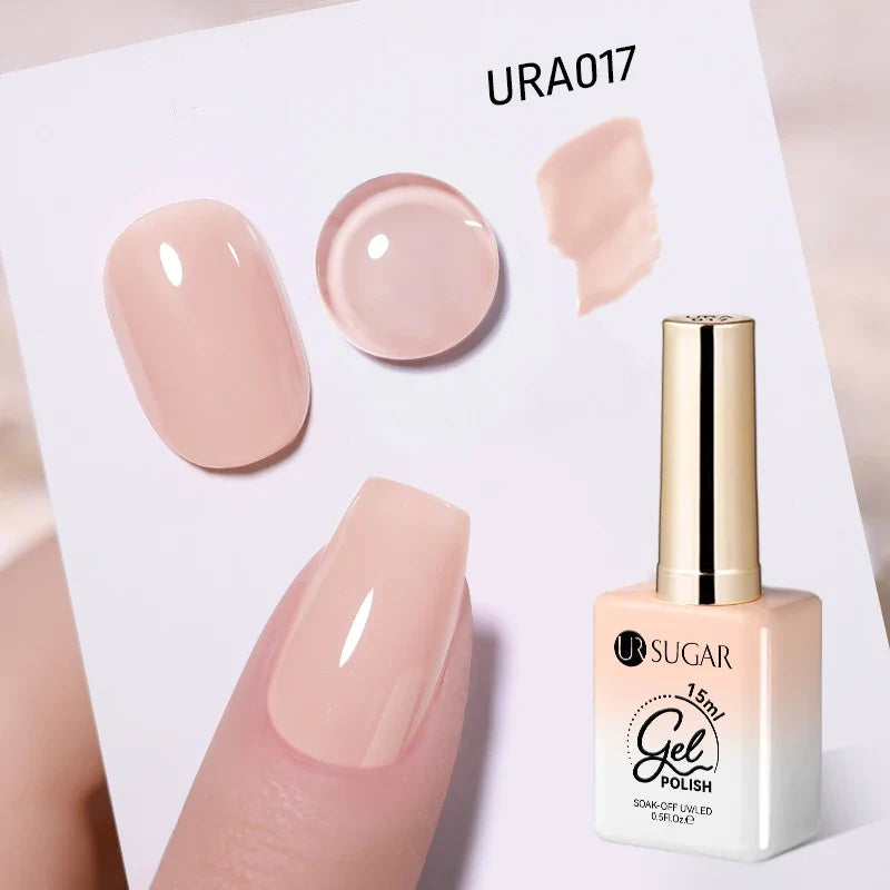 UR SUGAR 15ml Jelly Gel Polish - Milky White Translucent UV Soak Off Nail Art Varnish