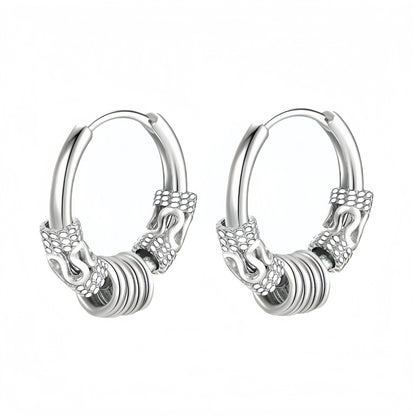 Long Hanging Cross & Leaf Hoop Earrings – Vintage Stainless Steel Hip Hop Unisex Jewelry Accessories