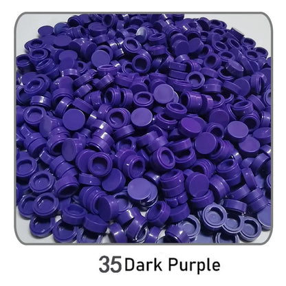 1000Pcs 1x1 Round Building Blocks Set - 52 Color DIY Creative Educational Bricks Compatible with 98138 Toy Kits for Kids