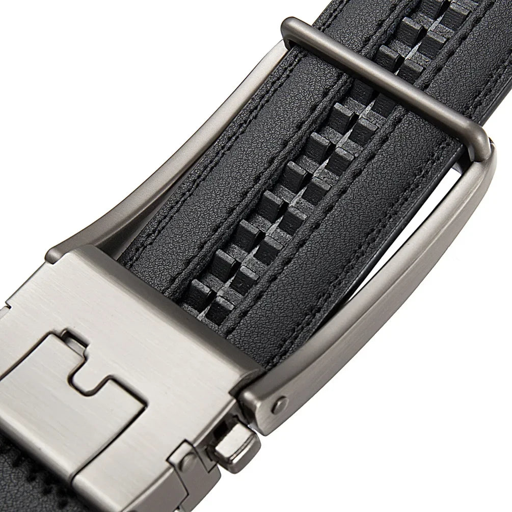 Click Belts for Men — Luxury Designer Genuine Leather Belt with Automatic Buckle, High-Quality Fashion Waist Strap