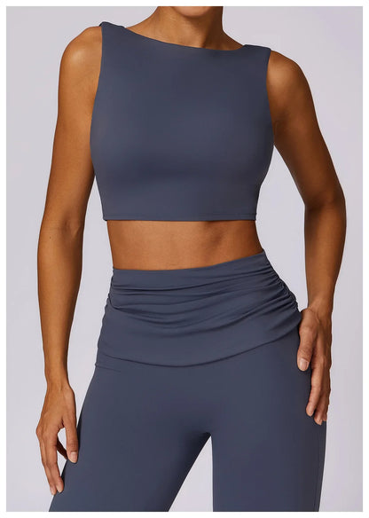 NCLAGEN Women’s High-Support Sports Bra – Breathable Open-Back Yoga & Fitness Tank Top with Removable Pads