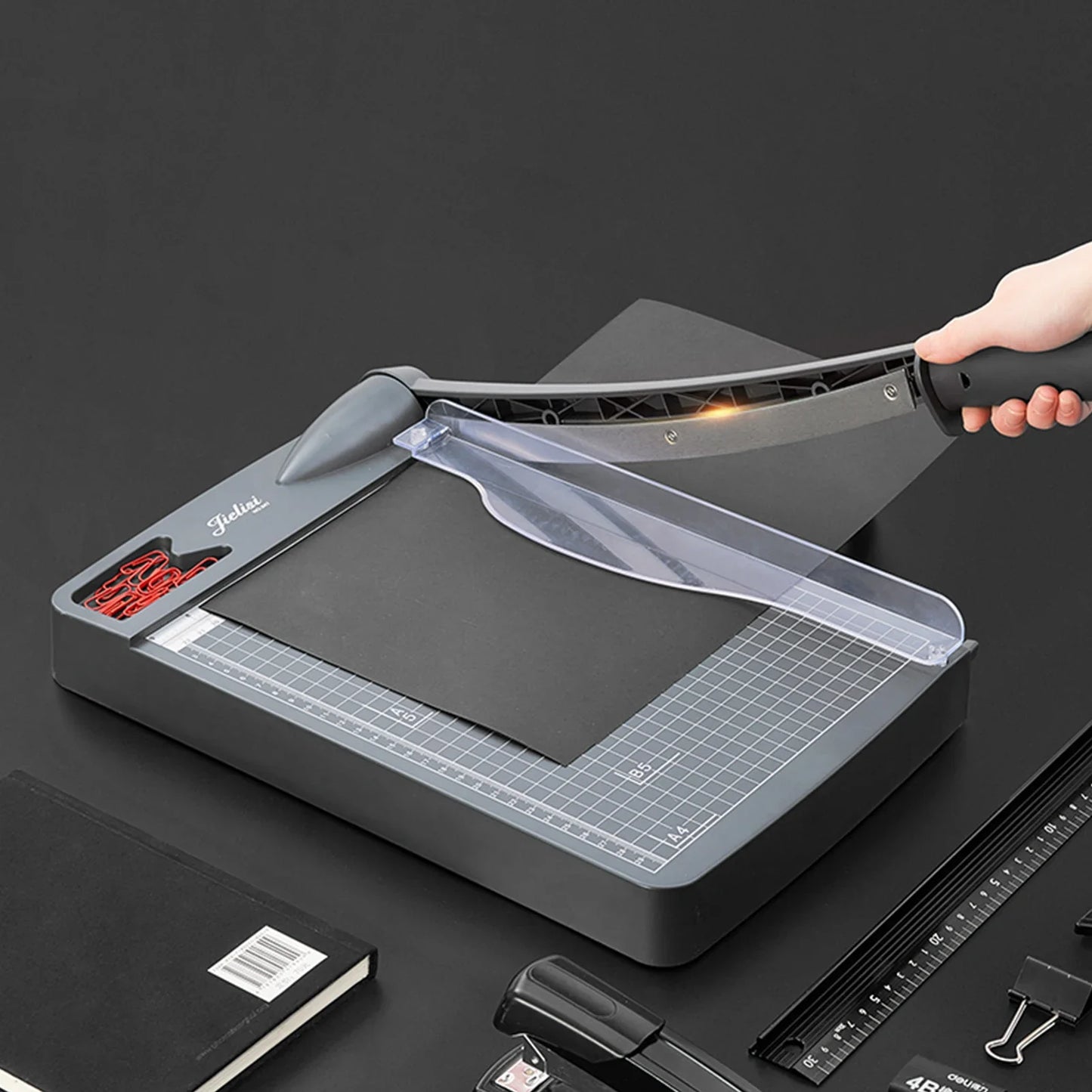 JIELISI Mini A4 Paper Trimmer — Desktop Guillotine Cutter with Safety Cutter Head for Precise Paper Cutting