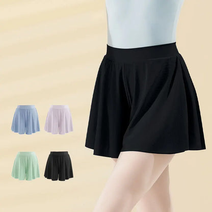 Women’s Dance & Yoga Shorts – Skirted Sport Pants for Ballet, Training, Jogging, Running & Fitness